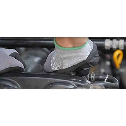 G & F Products Endurance Pro Seamless Knit Nylon Gloves with Micro Form Nitrile Grip, XLARGE (Pack of 12) (1529XL-DZ) Black