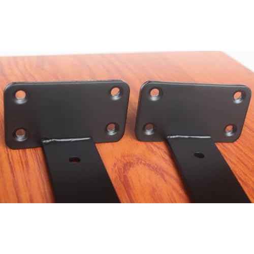 6 Pack - 18 inch Black Hidden L Shelf Bracket (1/5 Inch Thicked) Iron Floating Shelf Brackets Rustic Industrial Metal Brackets for Shelf Support