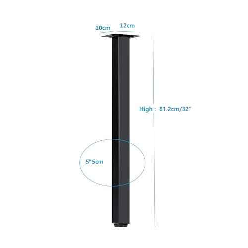 WUHUANGKAKA 32" Square Office Table Furniture Leg,32 Inch Adjustable Metal Furniture Legs,DIY Workbench,Casual Dining Table Coffee Table Legs ect, with Floor Protectors(Set of 4).