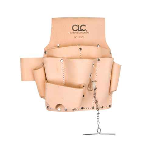 CLC Custom Leathercraft W500 Electrician's Tool Pouch, Heavy Duty, 8-Pocket, Tan