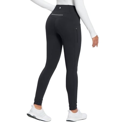 baleaf 25''/30'' Women's Fleece Lined Leggings Water Resistant High Waist Winter Running Hiking Pants Zipper Pockets