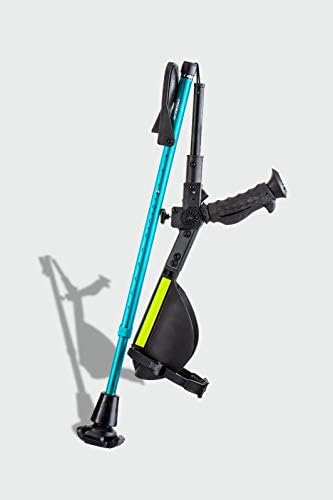 Ergobaum 7G by Ergoactives. 1 Pair (2 Units) of Ergonomic Forearm Crutches - Adult 5' - 6'6'' Adjustable, Foldable, Ergonomic, Shock Absorber, Non-Slip, Knee-Rest Platforms, LED Lights (Aqua Blue)