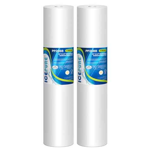 ICEPURE 5 Micron 20" x 4.5" Whole House Sediment Home Water Filter Replacement Cartridge, Compatible with SP-DD-5005-20BB, FPMB5-20, AP810-2, 155358-43, SDC-45-2005, 2PP20BB1M, P5-20, FP25B, 2 Pack