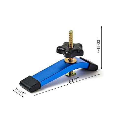 Aluminum 24"X2 T-track with 2pk Hold Down Clamps,6-3/8"L x 1-1/4"Width-Woodworking and Clamps - High Strength Aluminum Alloy 6063 - Fine Sandblast Anodized - Blue Color