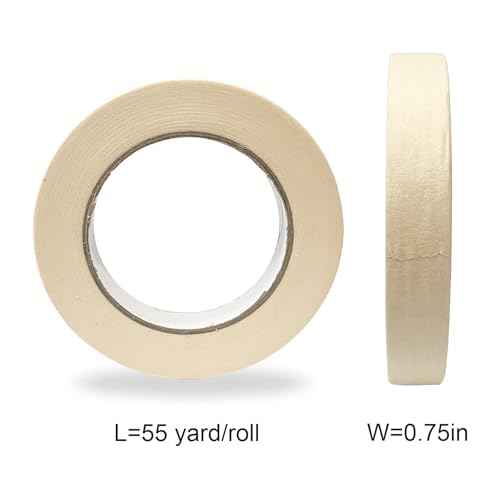 General Purpose Masking Tape for Painting, Arts,Labeling,0.75inch¡¿55yard¡¿2 Rolls,Beige Masking Paper,Medium Adhesive (2)