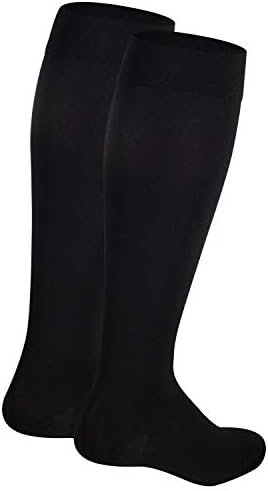 NuVein Medical Compression Stockings, 20-30 mmHg Support for Women & Men, Knee Length, Closed Toe, Black, Medium