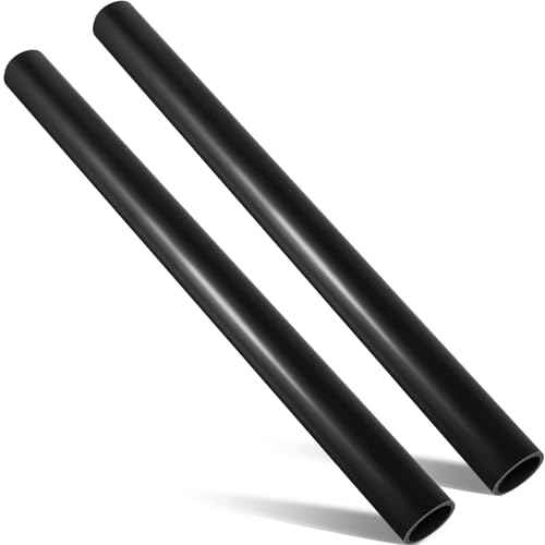 Landical 2 Pcs 1.5 Inch x 2 ft Black ABS Pipe DWV Drain Pipe Plastic Fittings for Drain Waste and Vent