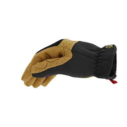 Mechanix Wear Material4X FastFit Gloves - Leather Abrasion-Resistant Gloves for Hand Safety - Breathable - Secure Fit - Anti-Slip - Cut-Resistant - Machine Washable - Brown/Black - Large