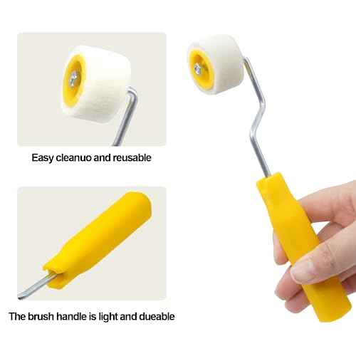 4/5 inch mini Paint Rollers for Touch up Trim Edge or Corner, Extra Small Paint Wool Brushes, Tiny Painting Tool(2 Pack)