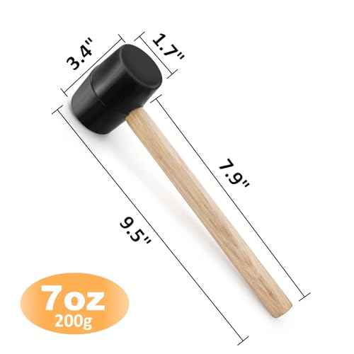 Peohud 12 Pack Rubber Mallet, 7 Oz Small Rubber Hammer with Wood Handle for Flooring, Camping, Tent Stakes, Woodworking, DIY Jewelry, Soft Blow Tasks without Damage