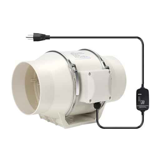 6 Inch Inline Duct Fan Pipeline Pressurization Ventilation Exhaust Fan with Speed Controller 420 CFM Duct Intake High Efficiency Air Fan Copper Motor for Bathroom Grow Tents Hydroponicscs