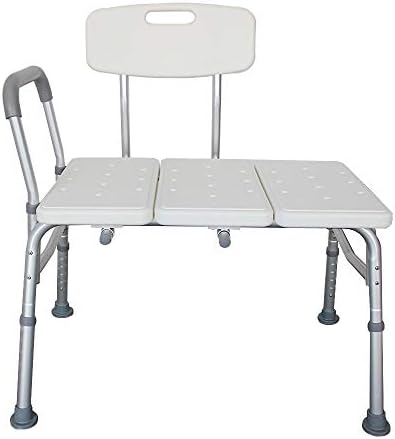 Winado Tub Transfer Bench for Bathtub with Backrest & Padded Armrest, Supports up to 330 lbs Aluminium Alloy Bath Chair Seat, White