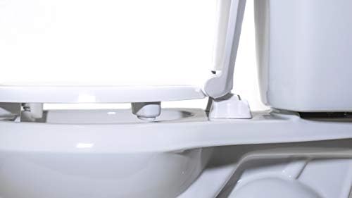 Centoco 2 inch Raised Toilet Seat for Seniors, Round, Open Front with Cover, Plastic, Made in the USA, HL460STS-001, White