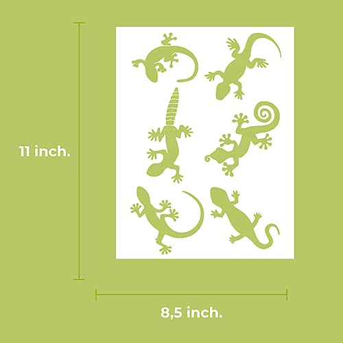 Lizard Stencil | Aztec Lizards Gecko Reptile Stencils for Painting on Wood, Glass, Wall, Rock, Fabric, Walls, Canvas, Glassware | Reptile Print Stencil