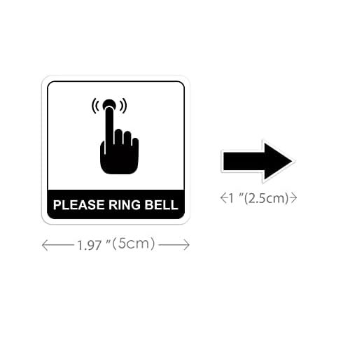dealzEpic - Please Ring Bell Sign Stickers with Arrows Stickers - Self Adhesive Peel and Stick Decals - 5x5cm
