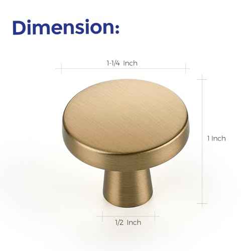 Ravinte 30 Pack Solid Single Hole Kitchen Round Cabinet Knobs Champagne Bronze Pulls Drawer Knobs Kitchen Cabinet Hardware Handles