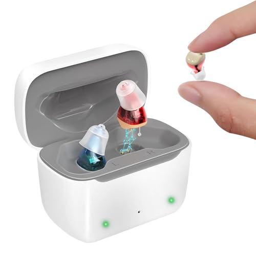 Not Amplifier True Hearing Aids for Seniors Invisible Rechargeable with Hearing Loss 11 Channel Noise Cancelling Small Discreet In Ear Easy to Use Comfort Fit
