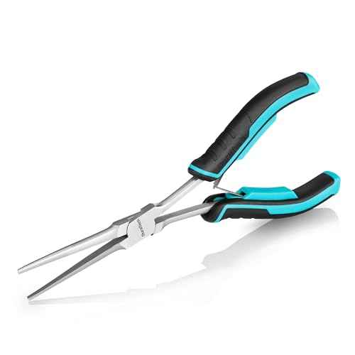 DURATECH 7" Long Reach Needle Nose Pliers, Extra Long Nose Pliers with Smooth Jaws, Small Needle Nose Pliers for Jewelry Making, Wire Bending and Small Object Gripping on Narrow Space