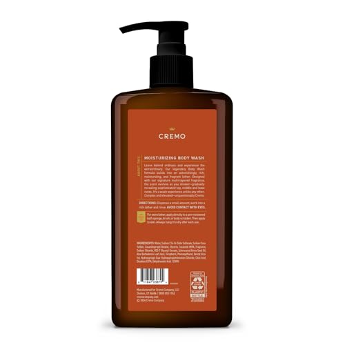 Cremo Rich-Lathering Golden Amber Body Wash for Men, 32 Fl Oz