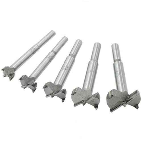 Forstner Drill Bit Set,5pcs 15-35mm High Strength Steel Flat Bit Drill Set Woodworking Hole Saw Wood Cutter Tool Father's Day Gift(5pcs)