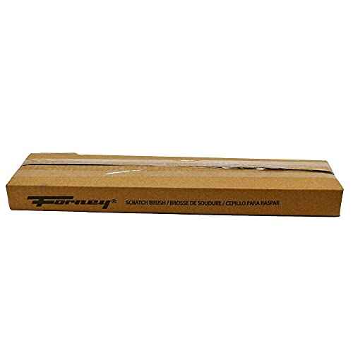 Forney 70504A 2-Pack Carbon Steel Wire Brush's with Curved Wood Handle, 13-3/4-Inch-by-.014-Inch, Assorted