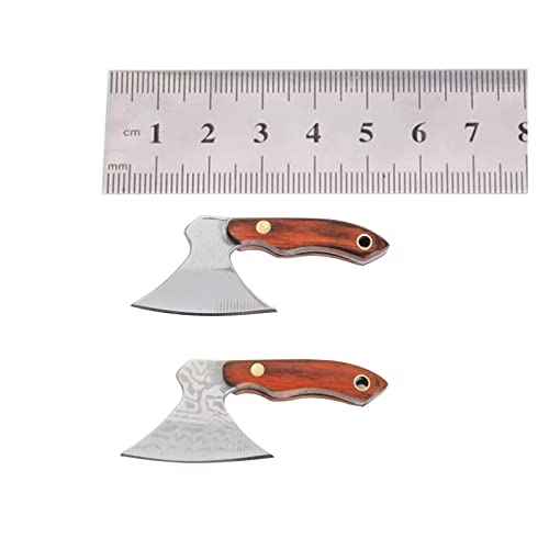 2pcs Axe Shape Mini Pocket Knife Small Keychain Hatchet Tiny Thumb Multitool Box Cutter Tools