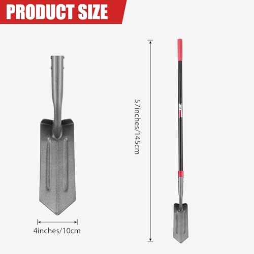 4-Inch Trench Shovel Trenching Spade Irrigation Shovel Narrow Spade Trench Digger Tool,57 inches