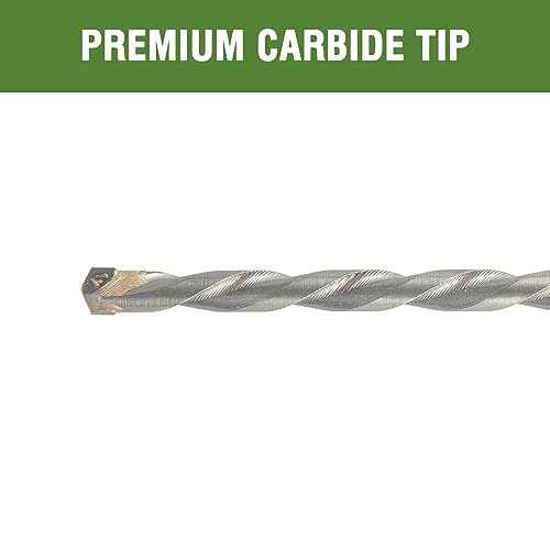 1/4" x 8" Masonry Drill Bits (2 Pack) Concrete Hammer Drill Bits Carbide Tipped, for Cement, Brick, Stone, Hex Shank
