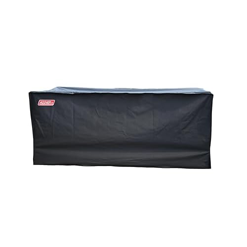 XXL Storage Box cover with Straps and Handles, Waterproof Heavy Duty Outdoor Furniture Winter Cover for Keter, Suncast Container (Deck Box Cover, 63"(L) 30"(D) 28.3"(H)) Black