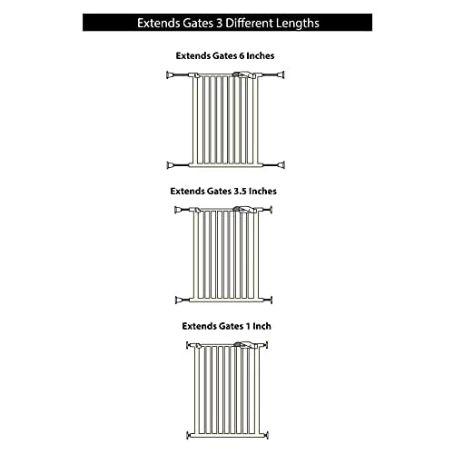 Wall Nanny Extender - 6 Inch Baby Gate Extension Guard (3 Inches per Side) Extends Pressure Mounted Gates + Protects Walls + Stabilizes Gate - for Child, Pet & Dog Gates - Protector Works on Stairs