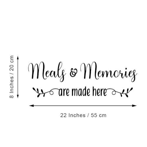 Meals & Memories are Made here - Pure Black Vinyl Separated Letters Dinner Room Kitchen Wall Decal Lettering Mural Art Words Stencil Motto