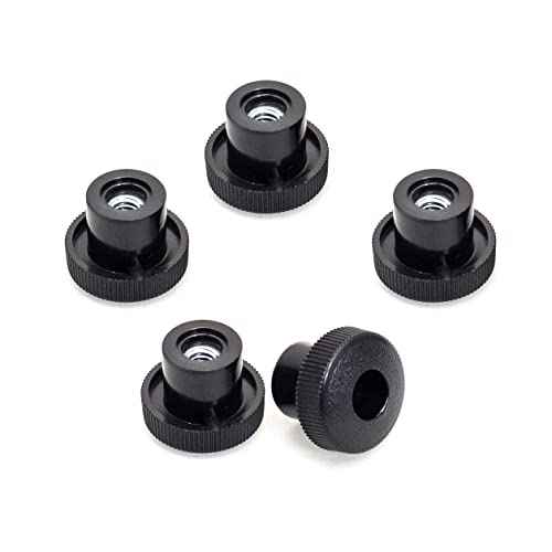 POWERTEC 5 Pack 5/16"-18 Round Knobs, Threaded Clamping Knobs for T Track & Table Saw Accessories, Featherboard, Woodworking Jigs on Miter Saw, Router Table, Drill Press (QNB3005)