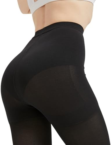 Up to 5X-Large Plus Size Compression Pantyhose for Women 20-30 mmHg - Open Toe Compression High Waist Tights for Lymphedema, Varicose Veins Circulation, Post Surgery - Black