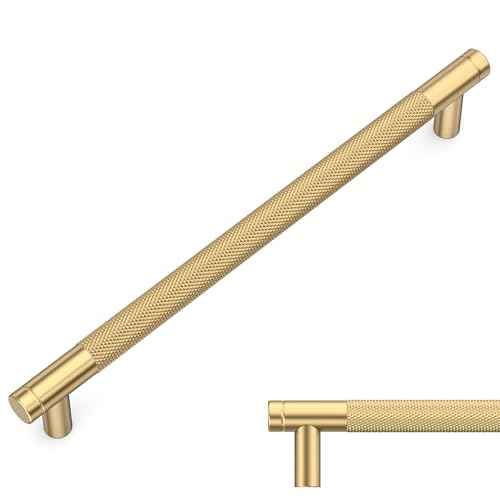 Amerdeco 10 Pack Champagne Bronze Cabinet Pulls 7.5 Inch(192mm) Hole Center Drawer Pulls Cabinet Hardware Kitchen Cabinet Handles for Bathroom ZH0031