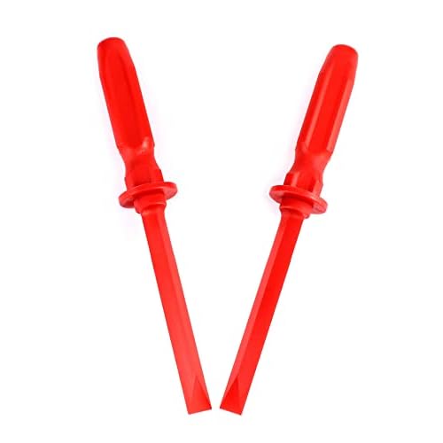 QWORK Chisel Scraper, 2 Pack (7/8") Wheel Weight Remover, Non-Marring Plastic Scraper Remover Tool Kit, for Adhesive, Caulk, Gasket Decals Emblem Moldings