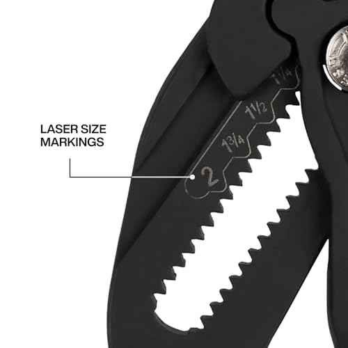 Klein Tools D53110 Compact Plier Wrench, High Leverage Multi-Use Adjustable Plier Wrench with Smooth Jaws, 10-Inch