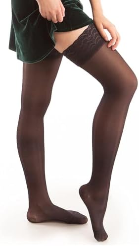 ITA-MED Sheer Thigh High Compression Stockings for Women, 20-30 mmHg Medical Compression Socks, Closed Toe