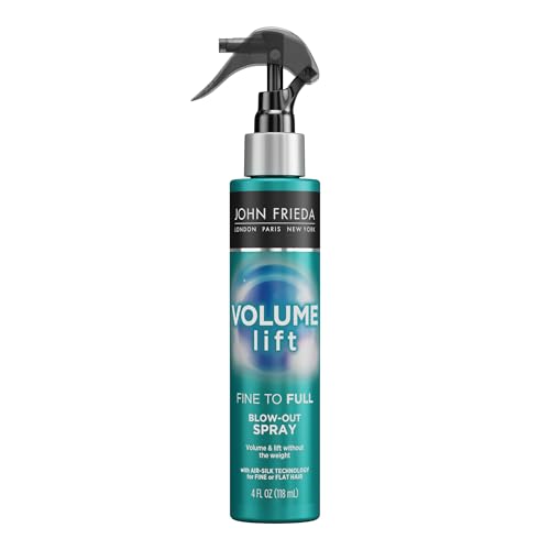 John Frieda Volume Lift Blow-Out Spray Safe for Color-Treated & Fine Hair, 4 Ounces, Root Booster Volumizing Spray with Air-Silk Technology (Packaging May Vary)