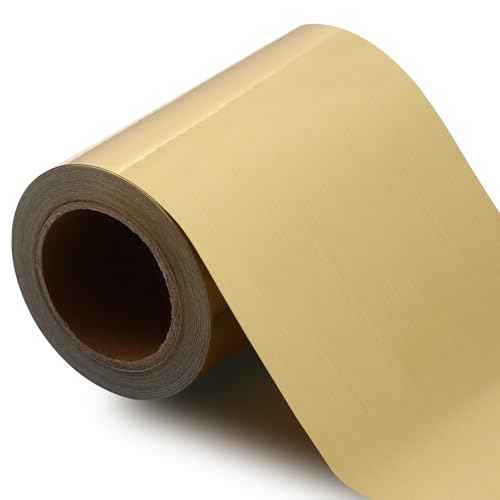 Peel and Stick Wallpaper Border Mirror Edging Tape Sticker for Bathroom Kitchen Table Decoration (Brushed Gold, 32.8ft x 3.9in)