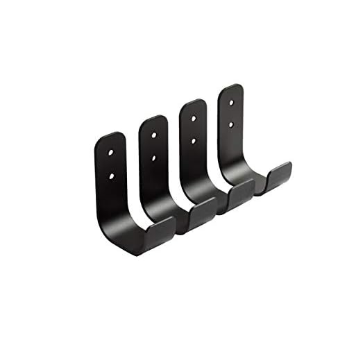 Heavy Duty Garage J Hooks - 4-Pack Wall Mount Organizer for Shop, Tools, Bike, Ladder with Installation Kits