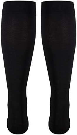 NuVein Medical Compression Stockings, 15-20 mmHg Support for Women & Men, Knee Length, Open Toe, Black, Small