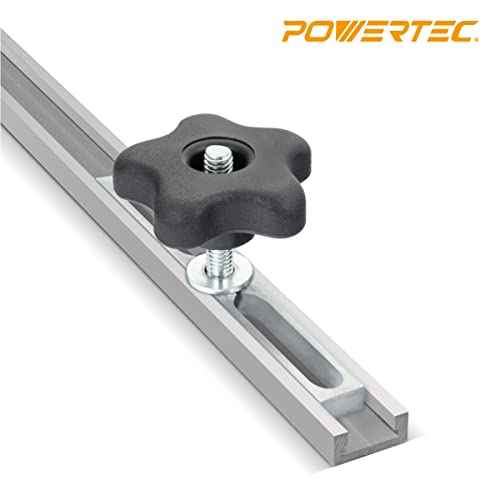 POWERTEC 71642 Miter Slot Hardware Kit (Slot Bars, Knobs, Screws, Washers)