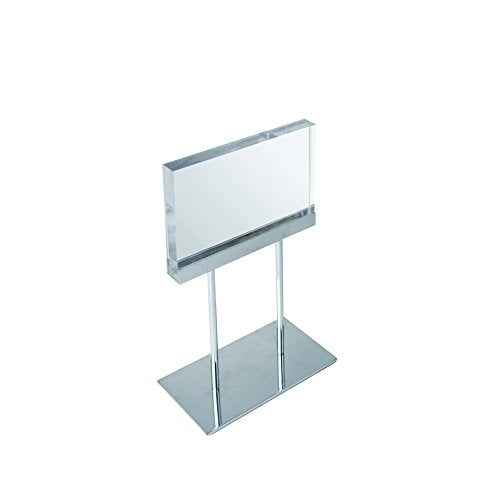 Azar Displays 104560 Elite Series Medium Acrylic Block Sign Holder, 8.5"" x 5.5" Graphic Size Pack of 1