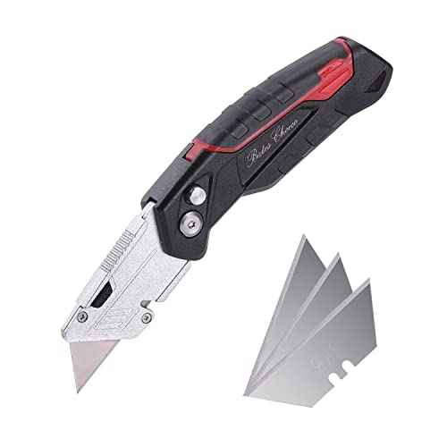 Bates Box Cutter - Folding Utility Knife With 3 Extra Blades, Retractable