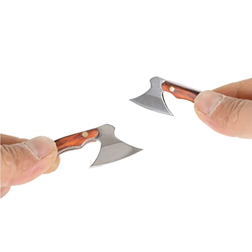 2pcs Axe Shape Mini Pocket Knife Small Keychain Hatchet Tiny Thumb Multitool Box Cutter Tools