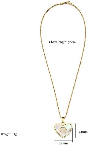 Medical Alert Necklace for Women Shell & Gold-Tone Stainless Steel Emergency ID Tag Pendant Necklace for Girls Custom Engraved Medical Alert Jewelry