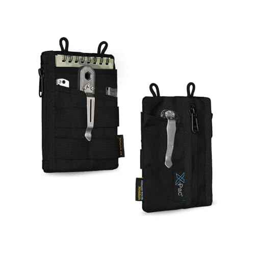 VIPERADE VE16N EDC Pouch, Men's EDC Organizer with 5 Pockets, 2 Zipper Pockets, Slim EDC Wallet, Multitool Pouch (XPAC-Black)