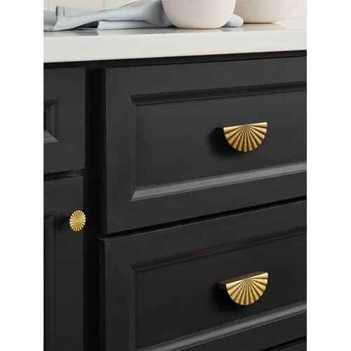 10 Pack Antique Brass Cabinet Pulls Cup Flat Vintage Drawer Pulls Kitchen Cupboard Bathroom Dresser Cabinet Hardware Handles Zinc Alloy