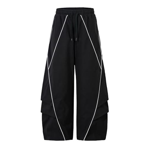 Aelfric Eden Mens Parachute Pants Cool Lines Wide Leg Baggy Y2K Unisex Jogger Casual Sweatpants Track Cargo Pants Streetwear