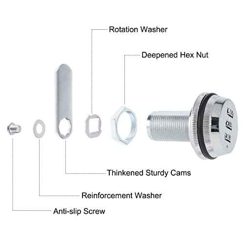 RealPlus Combination Cam Lock, Combination Cabinet Lock Password Coded Cabinet Locks (6pcs 1-1/8", Silver)